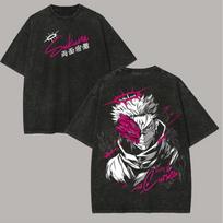 Jujutsu Kaisen Vintage Anime Washed T Shirt Summer Mens Women Cotton Casual Tee Top S