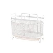 Utensil Storage Rack with Divided Compartments Organizer Drainage Holes Design Rack for Kitchen Countertop A
