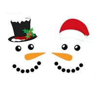Merry Christmas Decorations Garage Door Decor Snowman Magnets Stickers Refrigerator Decal Face Garage Christmas Set Reflective Car Magnetic Stickers One Size