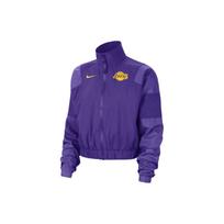 Nike NBA Los Angeles Lakers Letter Logo Print Stand Collar Zip Loose Jacket Women Jacket Purple DR9232-504 M