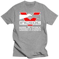 New INGSOC George Orwell Slogan 1984 Big Brother Socialism War is Peace t shirt Mens brand t-shirt Summer T shirts For Men S