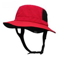 Beach Surf Cap Mesh Breathable Sun Hat UPF50 Summer Outdoor Use Fishing Cap Chin izable Fit Bucket Hat Water Sport Cap 55-60cm raudona