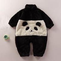 Baby Toddler Warm Onesie Cute Cartoon Pajamas For Home Wear 90 juoda
