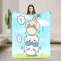 Cute Momonga C-Chiikawa Blankets Velvet  Winter  Portable Super Soft Throw Blankets for Bed Travel Bedding Throws 75cmx90cm