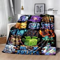 3D Game B-blox fruits printed blanket Picnic blanket Warm blankets Outdoor Blanket bed linings blankets for beds Birthday Gift 75x90cm