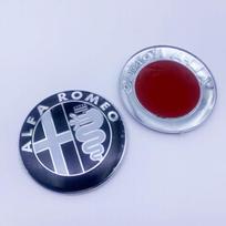 2X 74mm 166 156 147 159 For Alfa Romeo 7color Giulietta GT Car Front Grill Emblem Covers/Center Console Knob Interior Stickers 2pcs 74mm