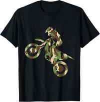 Motocross Dirt Bike Racing Shirt Camo Camouflage Tshirt Boys T-Shirt Unisex T-Shirt S įvairiaspalvis