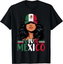 Viva Mexico Mexican Girl Independence Day Unisex 100% Cotton T-shirt Mens Tees Top S įvairiaspalvis