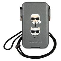 Torebka Na Ramie Karl Lagerfeld Saffiano Ikonik Karl&Choupette Head Na Telefon Do 6,1 , Szary/Grey