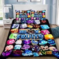 Cartoon 3D game B-blox fruits Duvet Cover Pillowcase Bedding Set Adult Boy Girl Bedroom Decoration Children Single Double Size 135x200cm