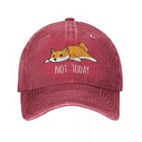 Funny Not Today Shiba Inu Dog Unisex Baseball Caps Distressed Cotton Caps Hat Fashion Outdoor Workouts Adjustable Snapback Cap One Size
