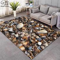 Area Rug Carpet Soft Non Slip Seashell Pebble Mosaic Floor Mat for Bedroom Living Room Kids Room Home Decor Indoor Floor Decor 40cm x 60cm