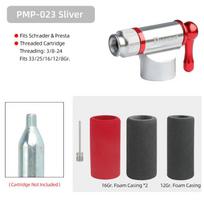 Deemount Bicycle CO2 Inflator Pump For 3/8-24 Threaded 33/25/16/12/8G.Cartridge Fits Schrader N Presta PMP023 Silver T1Z