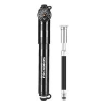 ROCKBROS 160psi Bike Pump Air Pressure Barometer Bicycle Inflator Aluminum Alloy MTB Road Motorcycle FV AV Portable Cycling Pump HQ-67A-L03BK