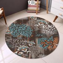 Nordic Round Printed Carpet Abstract Art Large Rugs for Living Room 200cm Coffee Table Rug Room Decor Bedroom Non-slip Chair Mat Diameter 80cm