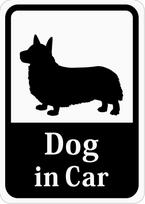 Dog in Car  Corgi  Car Sticker (Magnet) s37 One Size balta
