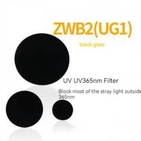 365nm Uv Transmission Filtered Through  Circular ZWB2 Filter Lens To Remove Visible Stray Light In Black Glass Ug1 4.6X0.8mm