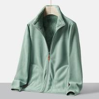 Winter Womens Fleece Jacket Double Sided Windbreaker Warm Thick Coral Fleece Coat Outwear Thermal Jacket Woman Fleeced Clothing L žalia