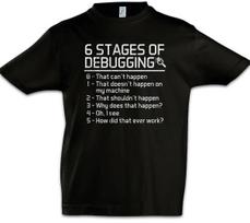 6 Stages of Debugging Kids Boys kids boys T-Shirt Fun Nerd Programmer Computer Scientist 120