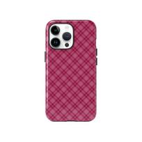 Burgundy Tartan Phone Case for iPhone 17 16e 16 15 14 13 12 11 X XS XR XSMAX 7 8 Air Pro Max Plus Luxury Double-layer Back Cover iPhone 11