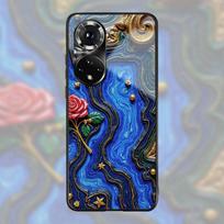 Crystalline Marble Stone Flowers For Huawei P30 P40 P20 Lite E Pro 4G Honor 50 10X 10 Mate 20 30 Plus 9X Nova 5T 5G Glossy Cases Honor 10 Lite