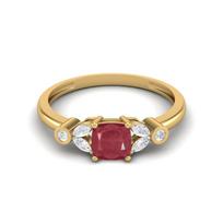 2.06 Cts Cushion Shape Ruby Solitaire 925 Sterling Silver Gold Vermeil Classic Accent Wedding Ring 11