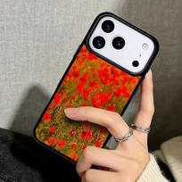 Capa Case for iPhone 17 Air 16 Pro Max 15 Plus 11 13 Mini 14 12 Back Phone Cover Red Corn Poppy Flower iPhone 16e
