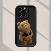 Bear wear black bikini pattern mobile phone case suitable for iPhone 17 16 15 14 13 12 11Pro/ Max /Plus anti-fall and shockproof iPhone15