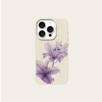Light purple lily pattern phone case suitable for iPhone 17 16 15 14 13 12 11 Pro/Max/Plus anti drop and shockproof back cover iPhone 16E