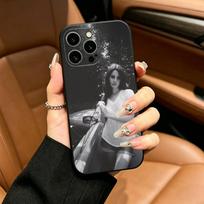 Vintage Singer Lana Del Rey Phone Case For iPhone 12 13 14 15 16 17 Pro Max, Lightweight and practical Soft Black Cover iPhone13