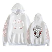 Juokingi Jujutsu Kaisen Ilgomis rankovėmis Laisvalaikio megztiniai Kietas Anime Ryomen Sukuna Spausdinti Vyrai Moterų Mada Harajuku Megztiniai Drabužiai Sudaderas XXXXL balta