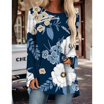 2025 Women\'S Long Sleeve T-Shirt New Printed Top Autumn And Winter Fashion New Clothes Loose Version Of Large Size Long Sleeve S