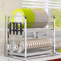 Stainless Steel Wall-Mounted Dish Drying Rack 4 kabliukai spalva