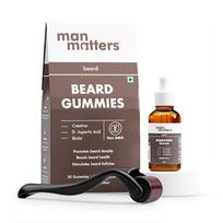 Man Matters Ultimate Beard Growth Kit With 30ML Serum, 30 Gummies & Derma Roller For Fuller Beard Growth