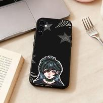 Red hair anime boy game Sol Phone Case Black Silicone Soft For Samsung Galaxy A73,A72,A71,A70,A53,A52,A51 Samsung a73 5g