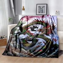 Dungeons & Dragons Red Dragon Print Flannel Blanket, Soft Throw Blanket for Sofa Bed 75x90cm