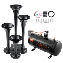 SucceBuy Traukinio ragų rinkinys, 4 trimitų oro ragų rinkinys, 150 dB traukinio ragai pikapams 12V 120 psi oro kompresorius sunkvežimiui traukiniui 3L