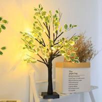 Indoor Artificial Birch Tree Decoration with LED Lights Battery Not Included Realistic Design for Home Office and Event Display One Size juoda