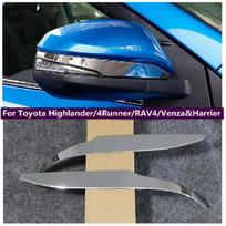 Stainless Steel Rearview Mirror Anti-rub Cover Trim For Toyota Highlander / 4Runner / RAV4 / Venza & Harrier Accessories