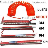 Compressor Air Tools 3M 6M 9M 12M High Pressure PU Tubing Gas Spring Pneumatic Spiral Tubing EU Quick Coupling Pipe EU/JP Type 3M