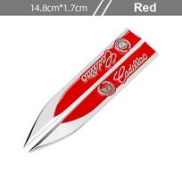 2pcs Car Fender Side Emblem Stickers Rear Trunk Metal Badge for Cadillac ATS BLS CT4 CTS EXT SLR SRX XT5 XT6 XTS Escalade DTS raudona