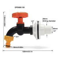 3Pcs Kit High pressure car wash water gun faucet water pipe joint nipple flange 1/2 '' imperial thread