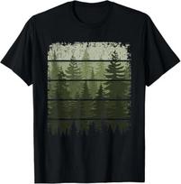 Trees Wildlife Nature Vintage Forest T-Shirt S