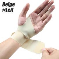 1 PCS Wrist Wraps Brace, Tendonitis Support for Carpal Tunnel Arthritis - Sprained Pain Protection Sleeve Compression Stabilizer Beige-Left