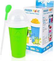 Homemade Smoothie Cup Quick-Frozen Ice Cream Milkshake Bottle Summer DIY Juice Iced Cup Freezed Portable Squeeze Slushie Cups žalia
