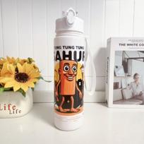 750ML Italian Brainrot Water Bottle Outdoor Drinking Cartoon Sports Cups Tung Tung Tung Sahur Tralalero Tralala Christmas Gift 750ml šviesiai žalios spalvos