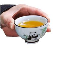 Handmade Small Teacup, Giant Panda High-end Hand-painted Landscape Ceramic Mug,Tea Cups,Household,Personal Teaware