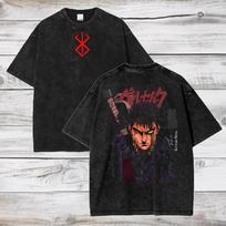 Berserk Guts Brand of Sacrifice Vintage Wash Anime Oversized Graphic TShirt Heavy Metal Dark Fantasy Manga Streetwear S