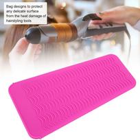 Rose Red Hair Straightener Pouch Gray Non Slip Mat For Salon Travel Hair Curler Cover  Home rožinė raudona spalva
