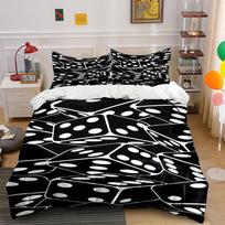 Black-and-white dice pattern. Bedding sets Duvet cover sets Duvet covers Pillowcases(1 * Duvet Cover 2 * Pillowcases without duvet insert) 135x200cm